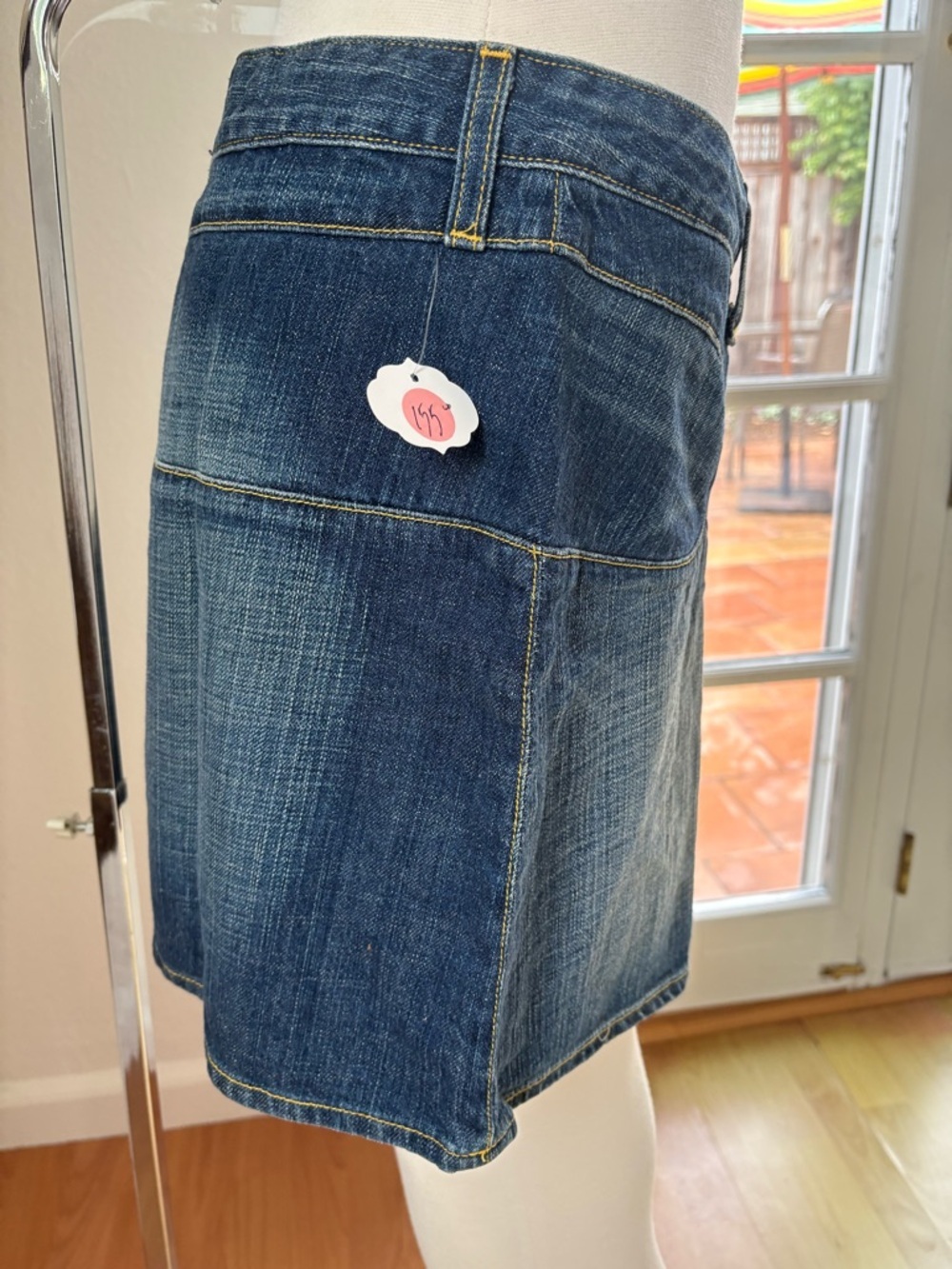 Paper Denim & Cloth Faded Blue Denim Mini Skirt. Vintage 2002 - Picture 2 of 4